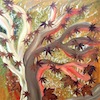 Autunno 1 - Acrilico e foglie su tela - 80cm x 60cm - Anno 2012
		
