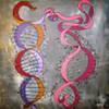 DNA in Love - Acrilico su tela e Strass - 80cm x 80cm - Anno 2009
		
